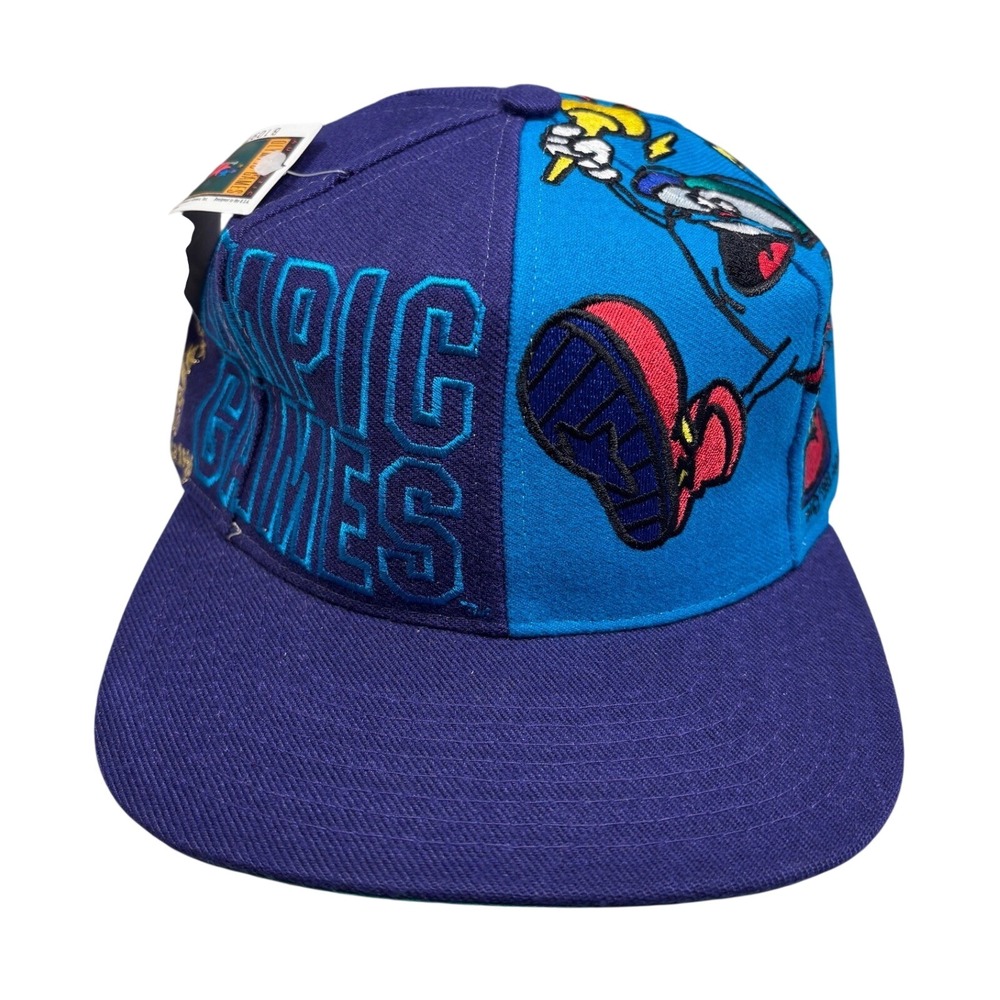 Vintage 1996 Atlanta Olympics Izzy Mascot Snapback Hat The Game Purple Blue NEW